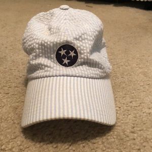 Blue Seersucker Volunteer Traditions hat